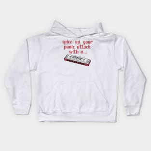 Spice up your panic attack with a harmonica Kids Hoodie